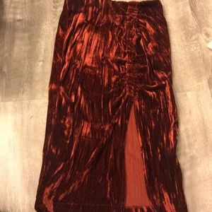 Burnt Orange Velvet Skirt